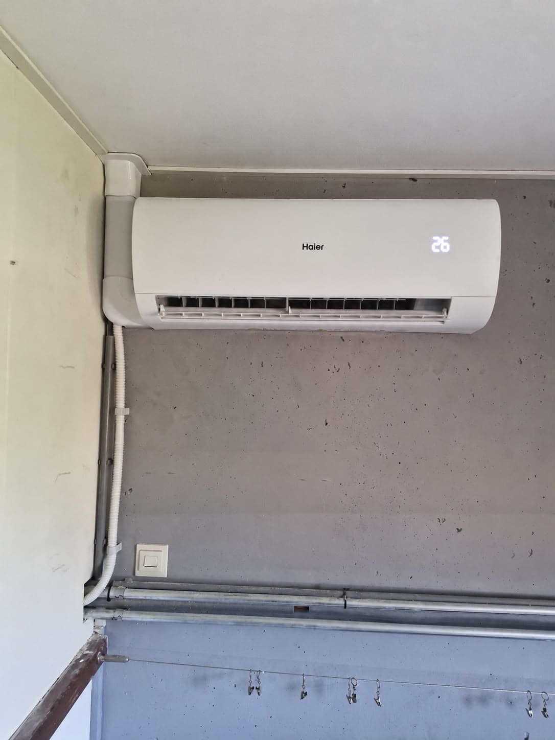 Haier airco binnenunit aan de wand